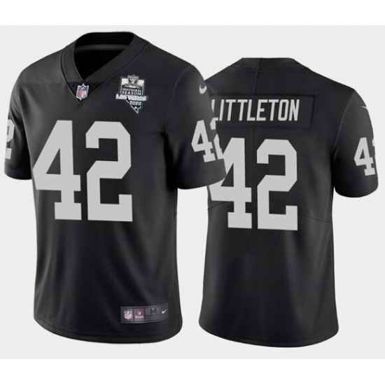Men's Oakland Raiders Black #42 Cory Littleton 2020 Inaugural Season Vapor Limited Stitched NFL Jersey